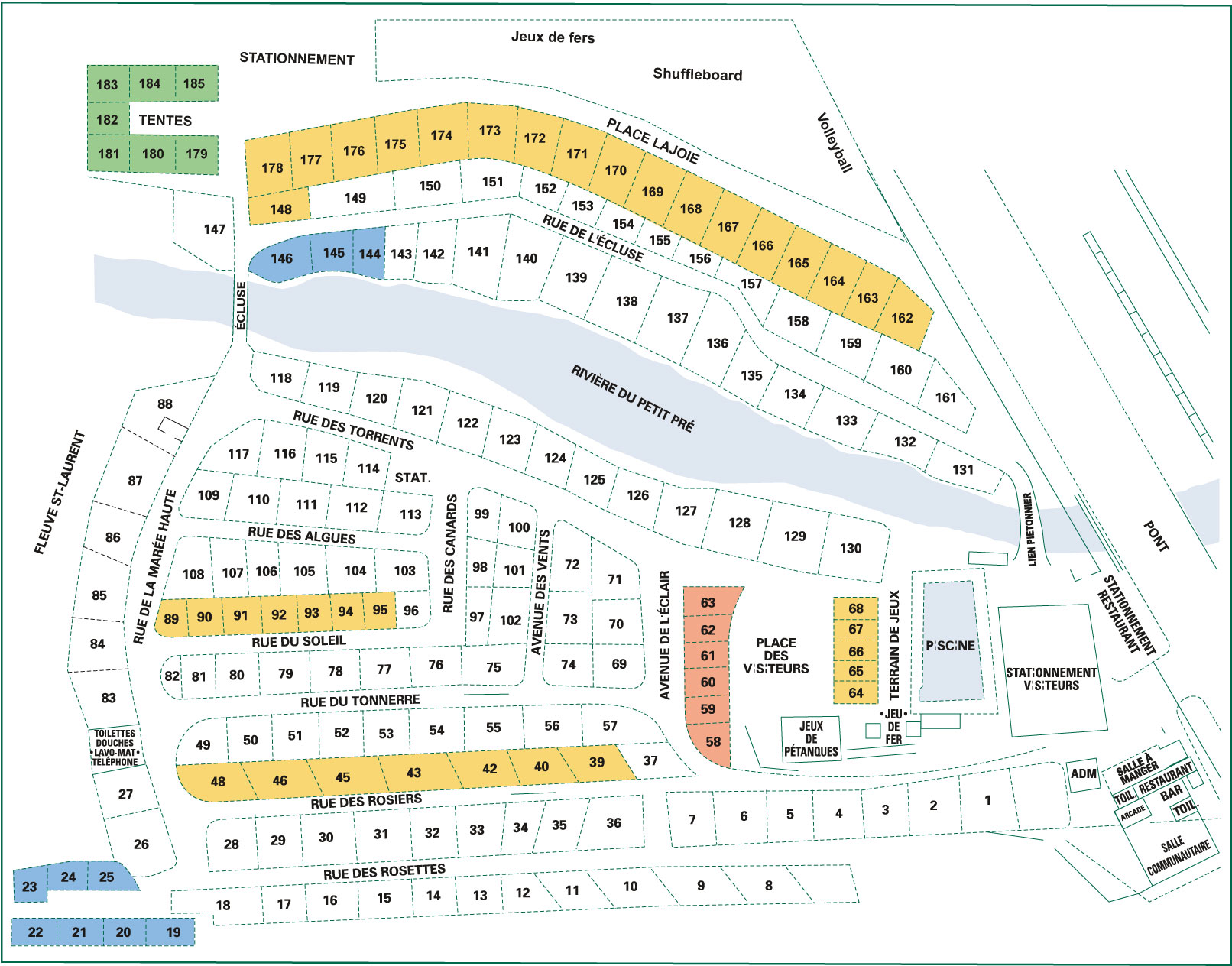 Plan du camping